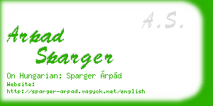 arpad sparger business card